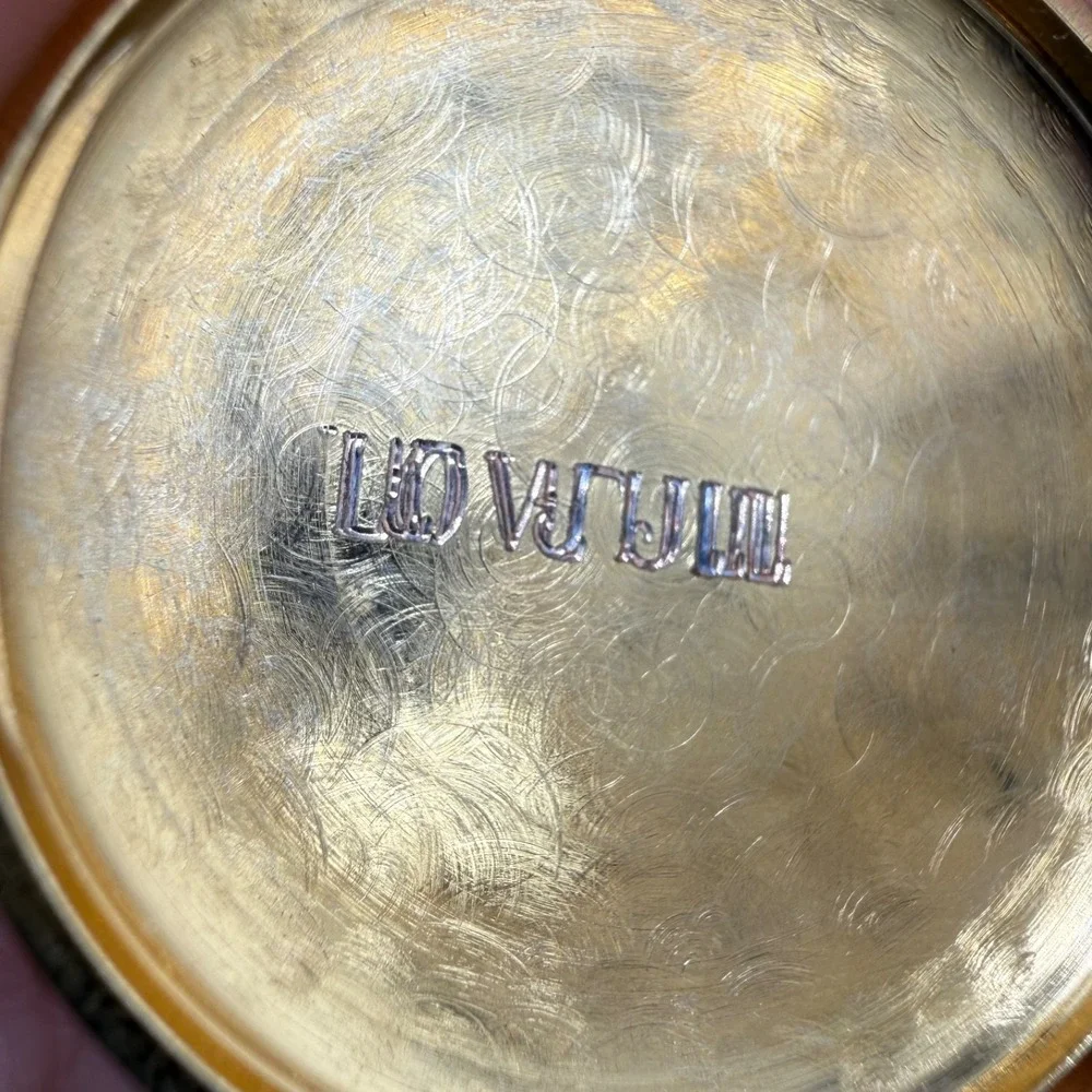 Vintage Engraved Pocket Watch Gold Tone 13